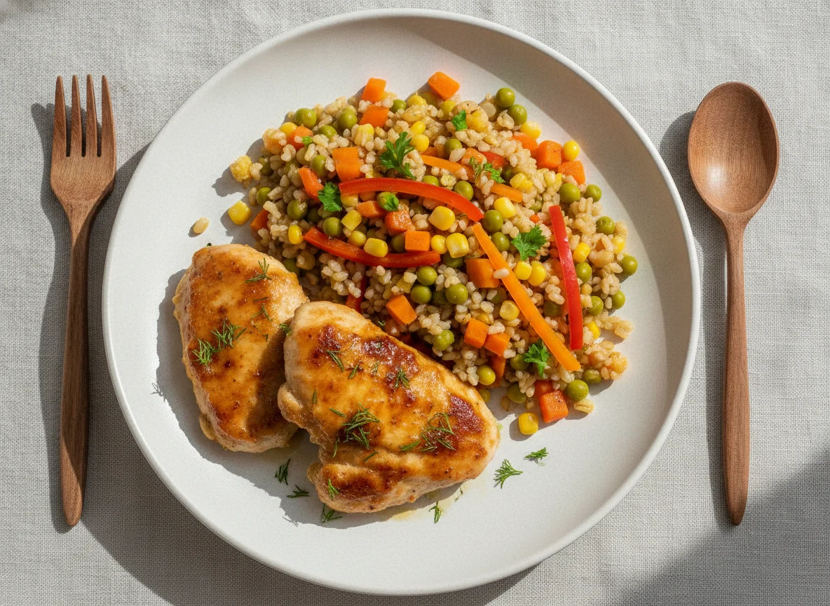 Медовая курица и булгур photo