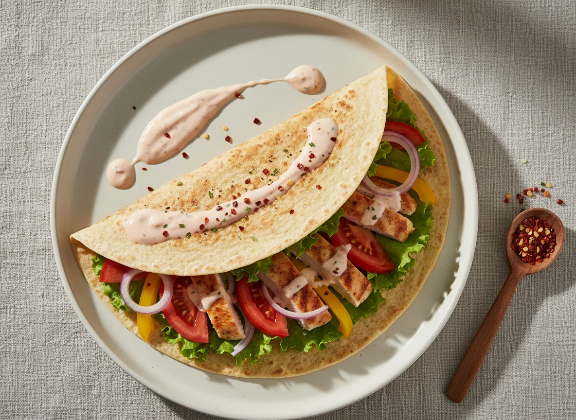 Мексиканская тортилья с курицей photo