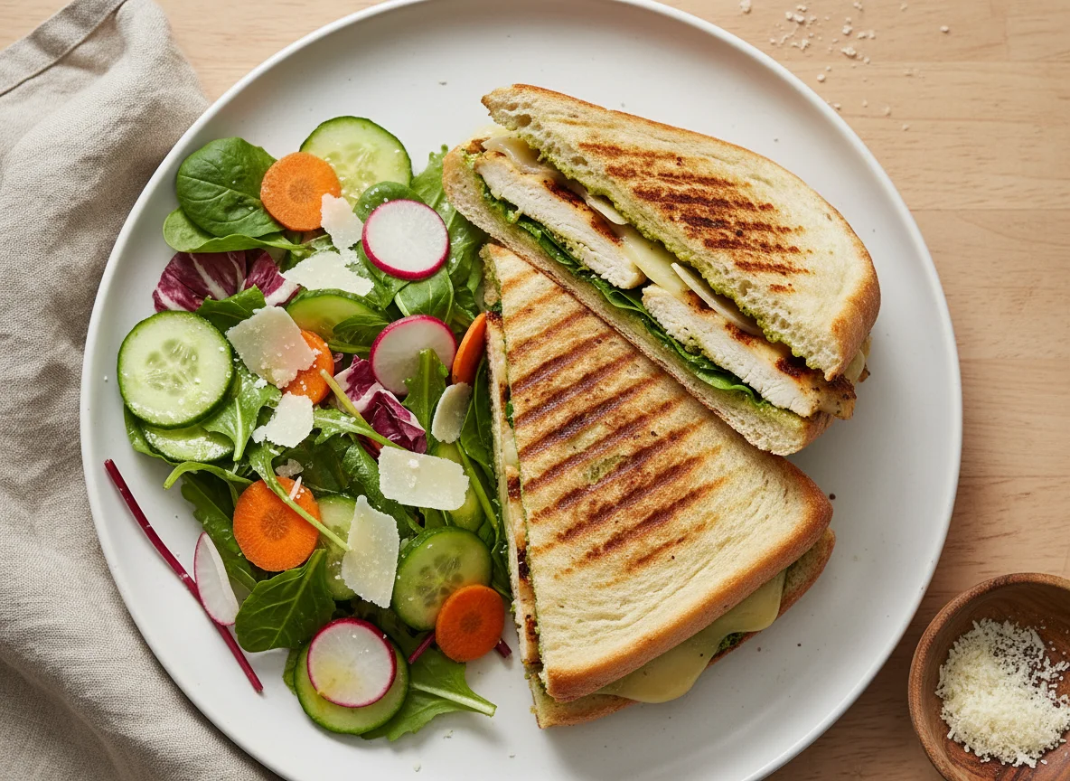 Мексиканский куриный пани с салатом photo