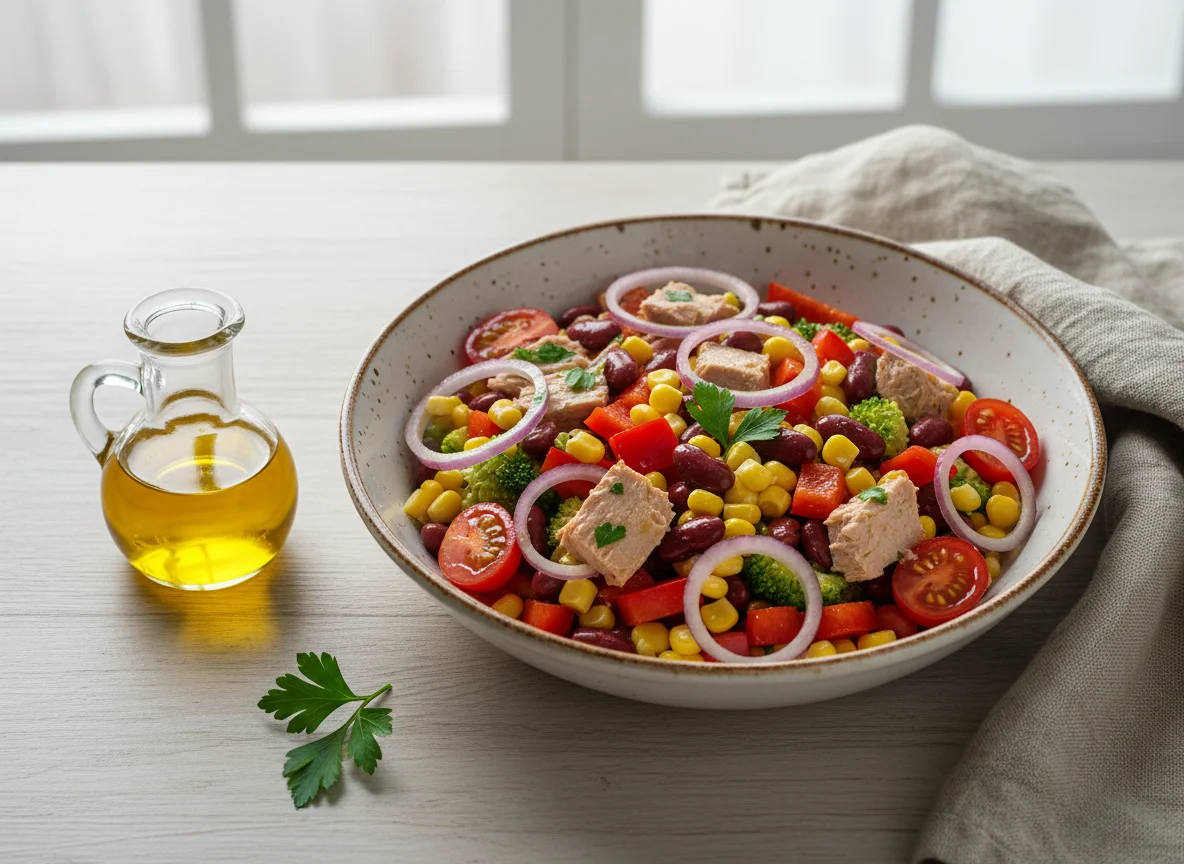 Мексиканский салат с тунцом и овощами photo