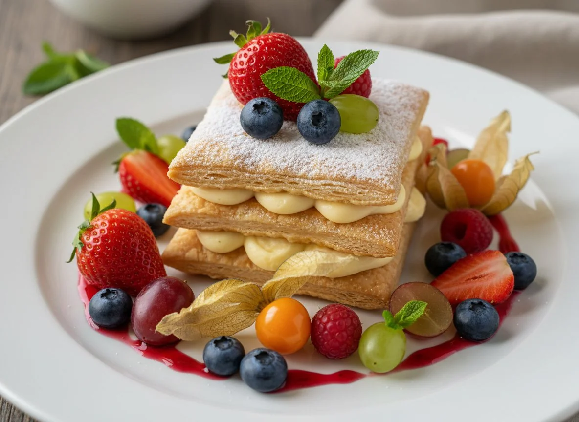 Милфей со свежими ягодами photo