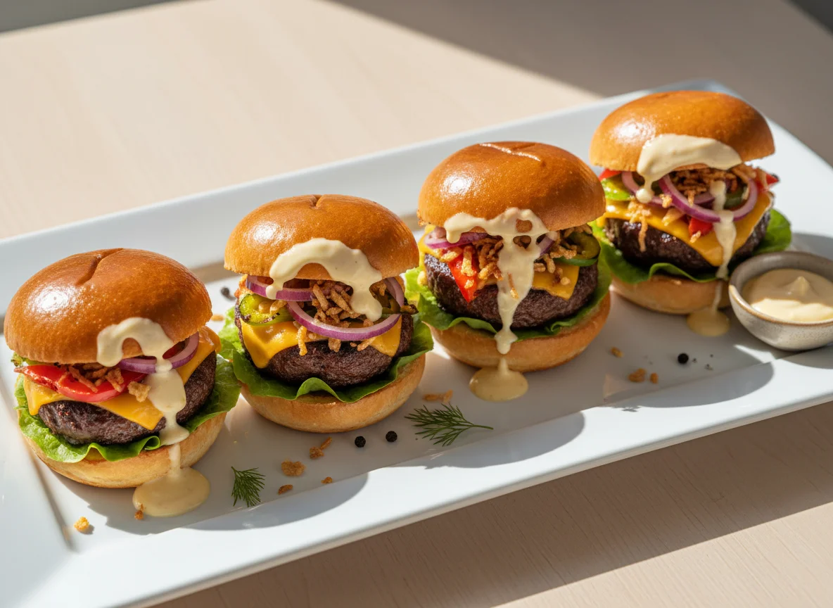 Мини-бургеры с соусом photo