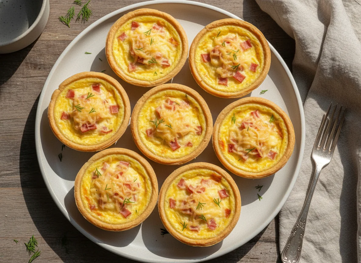 Мини-киш с ветчиной и сыром photo