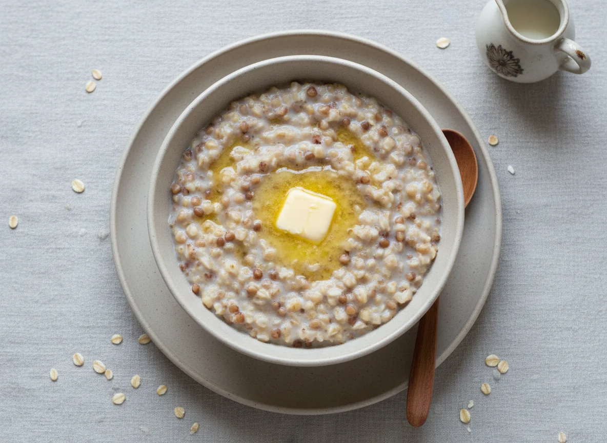 Молочная каша с маслом photo