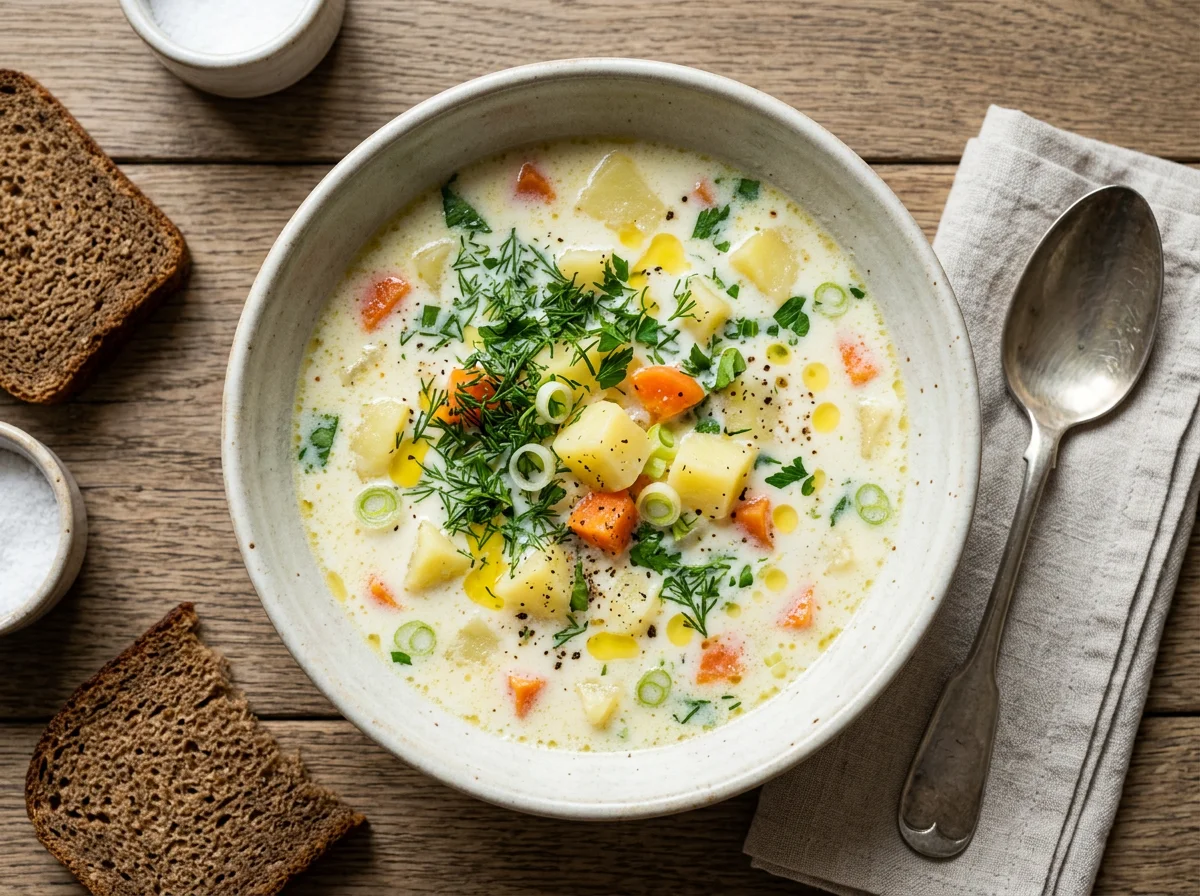 Молочный суп с овощами photo