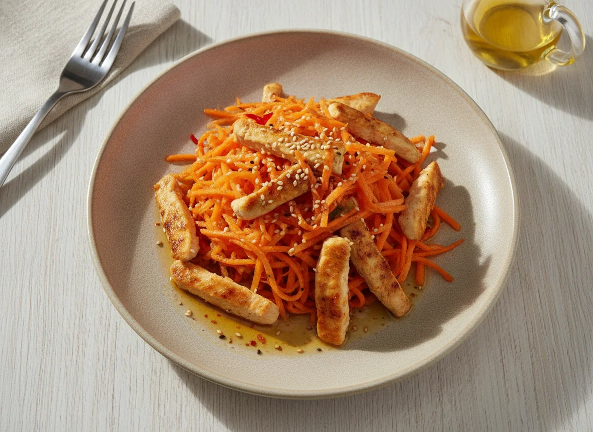 Морковь по-корейски с курицей photo