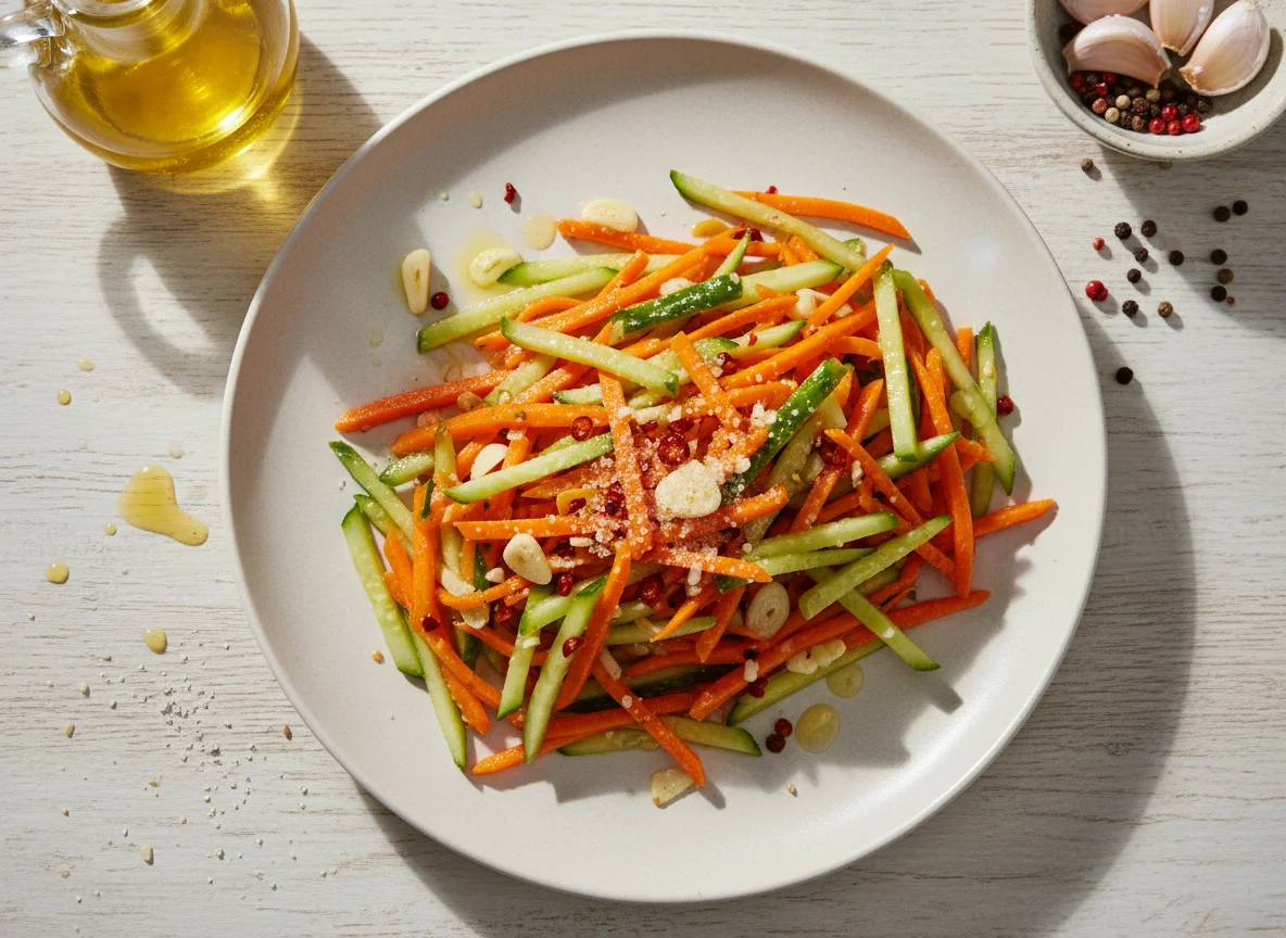 Морковь по-корейски с огурцом photo