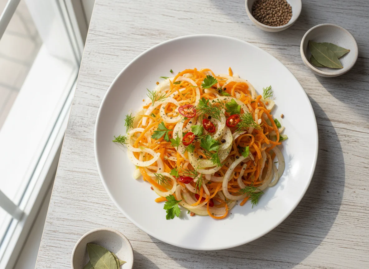 Морковный салат с луком photo