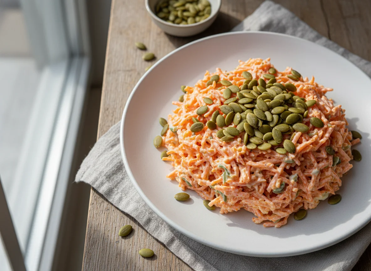 Морковный салат с тыквенными семечками photo