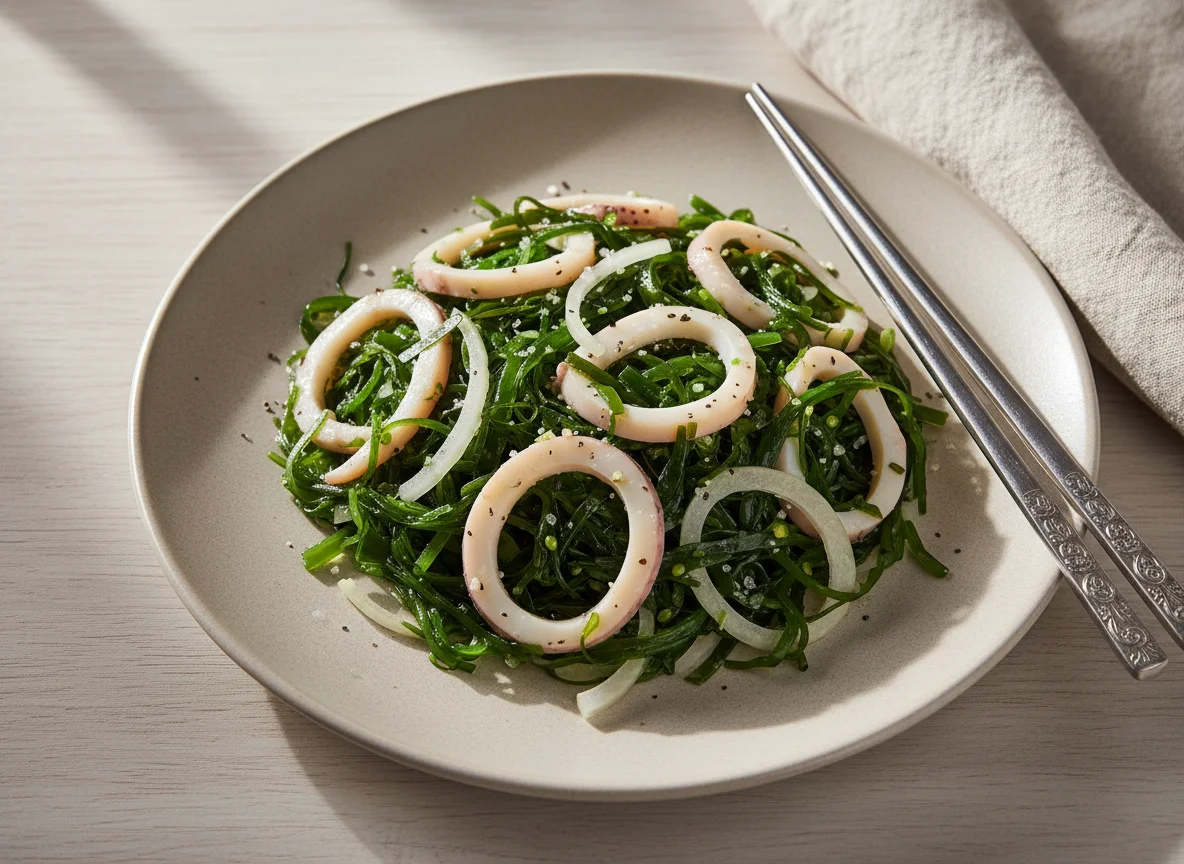 Морская капуста с кальмаром photo