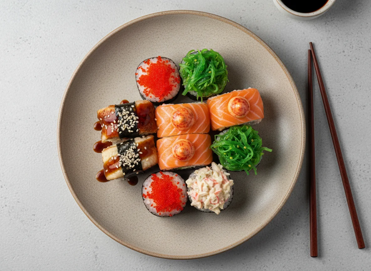 Набор суши и гунканов photo