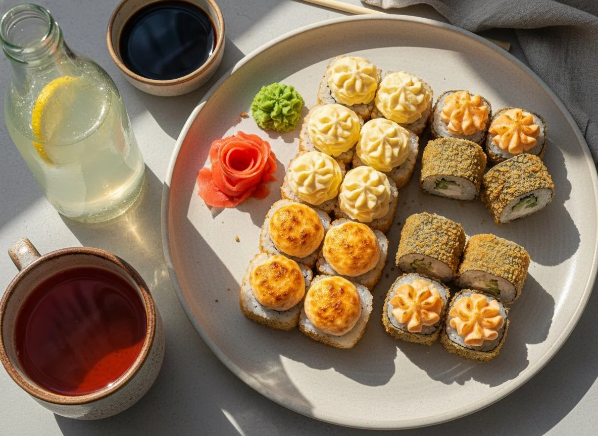 Набор суши и роллов photo