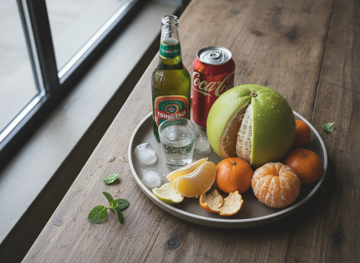 Напитки и фрукты photo