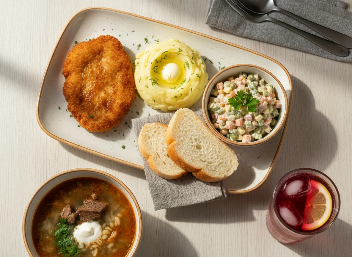 Обед из столовой photo