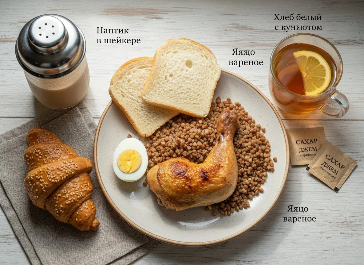 Обед с курицей и гречкой photo