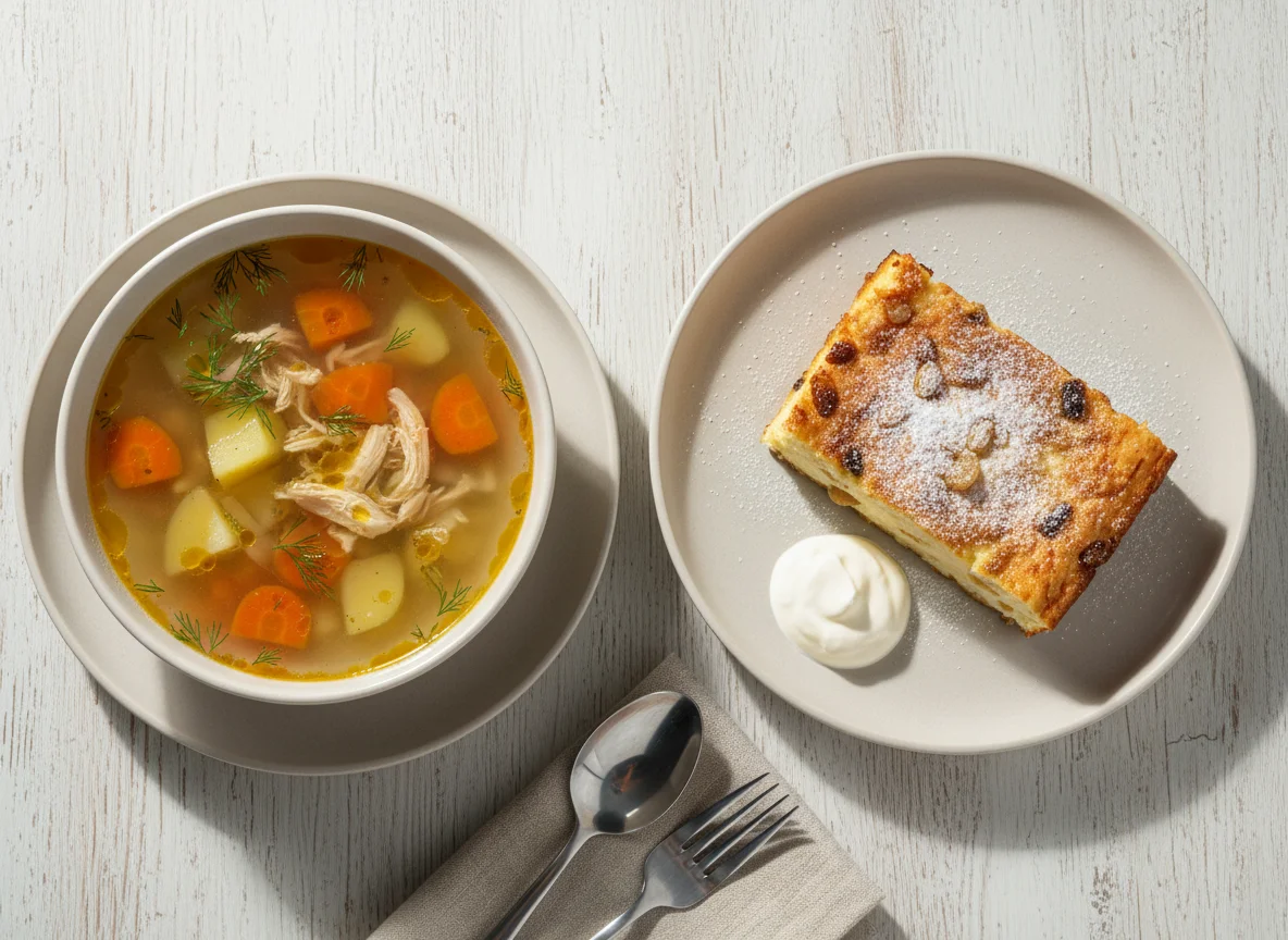 Обед: Суп и запеканка photo