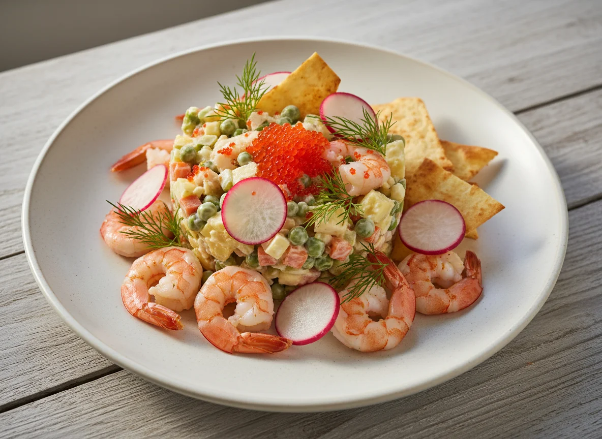Оливье с креветками photo