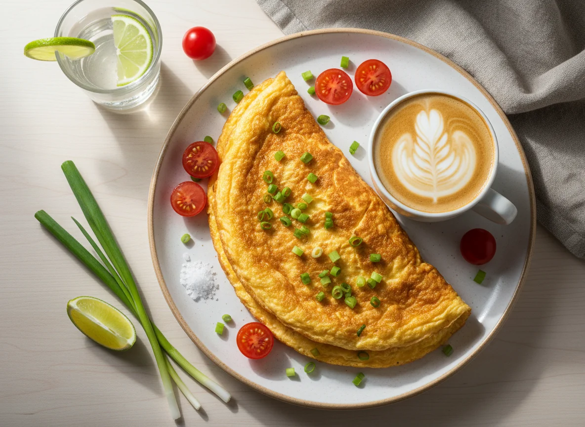 Омлет и кофе photo