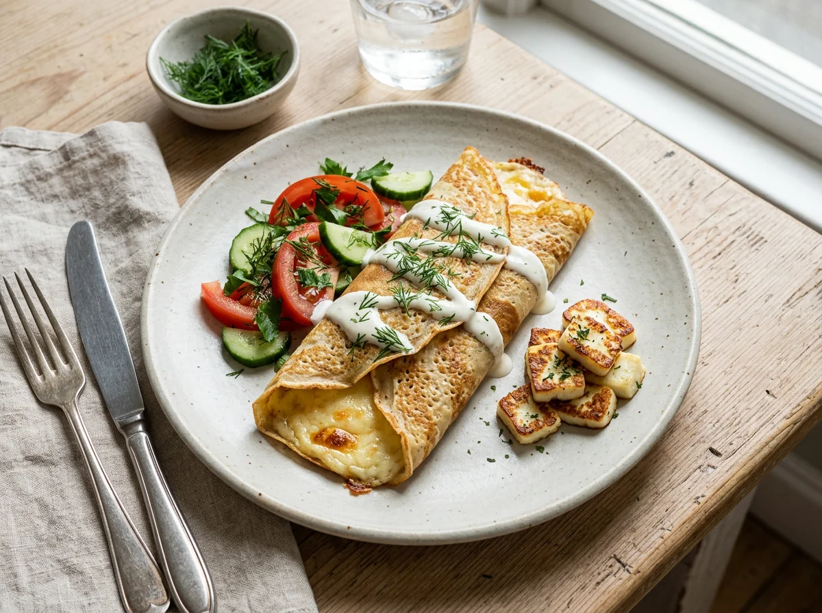 Омлет или блинчик с начинкой photo