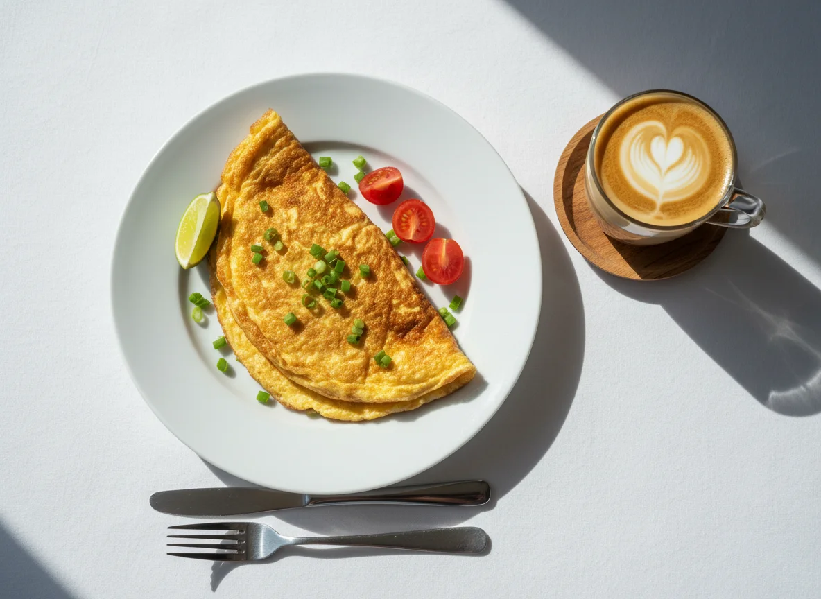 Омлет с кофе photo