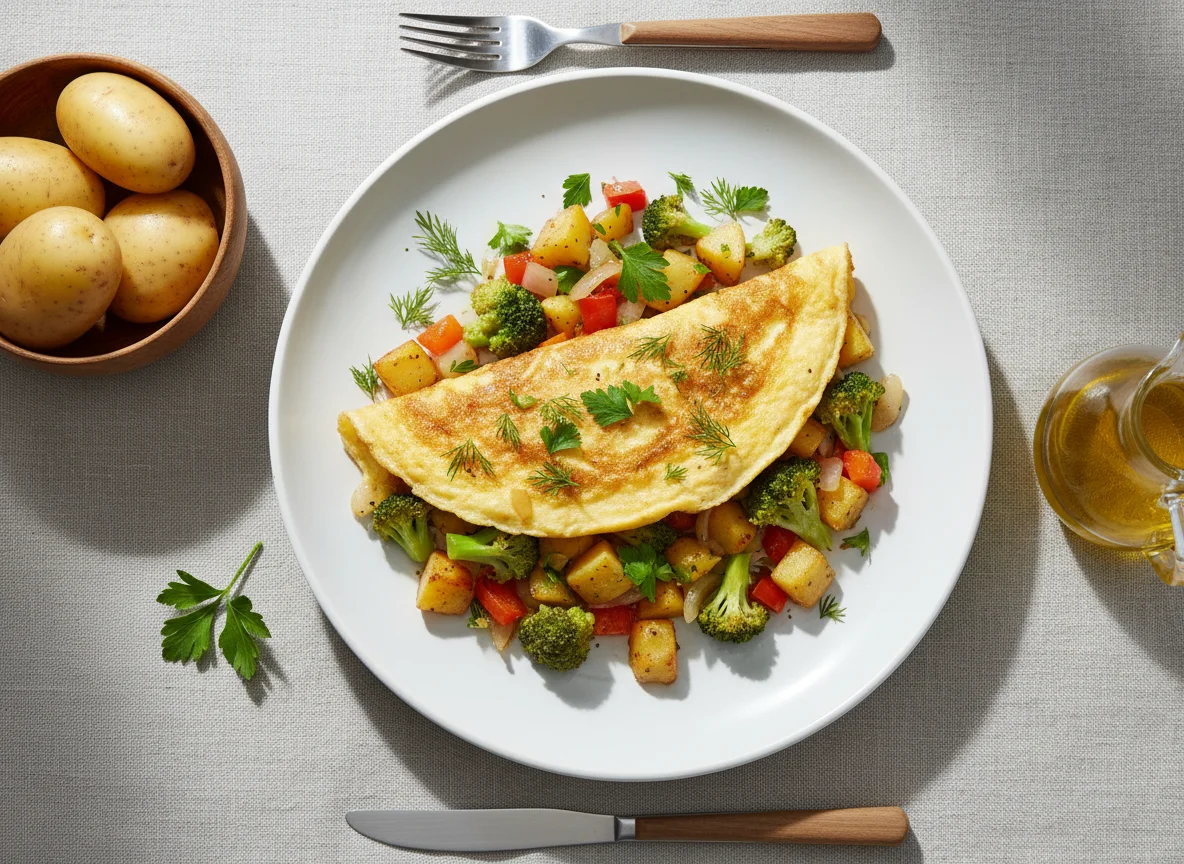 Омлет с овощами photo