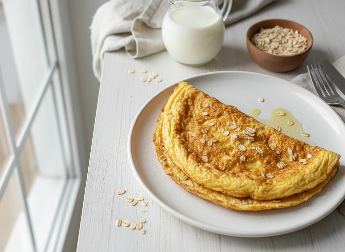 Омлет с овсяными хлопьями photo