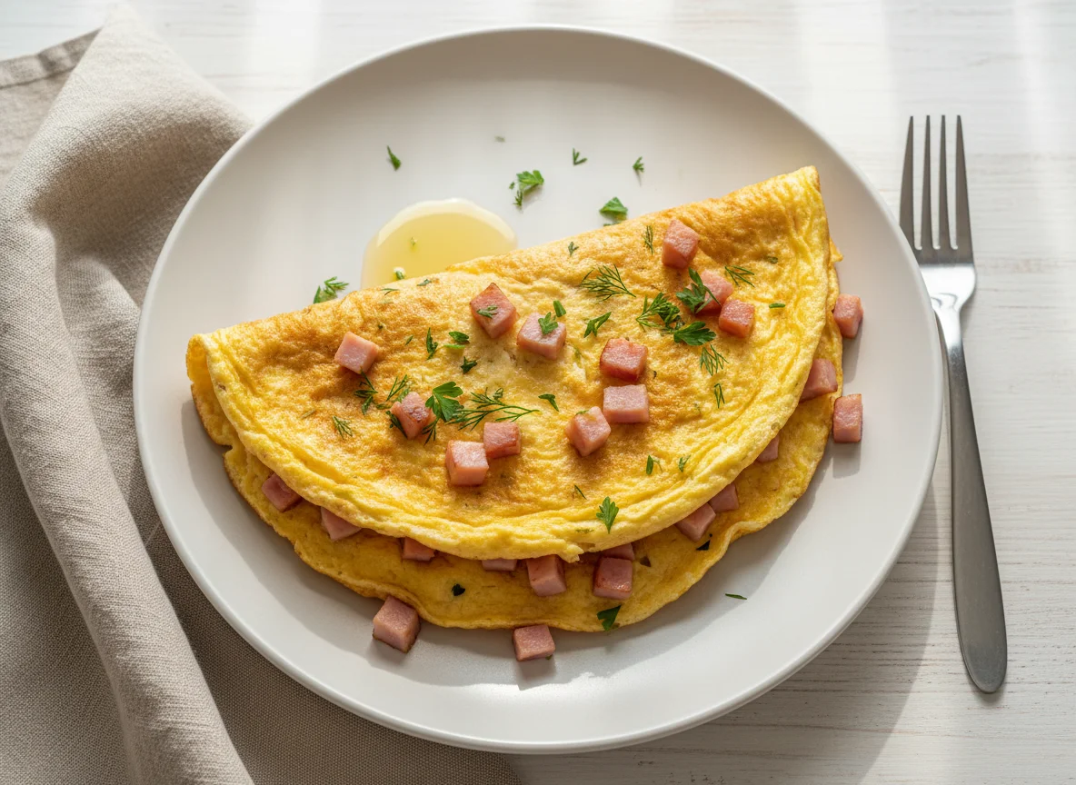 Омлет с ветчиной photo