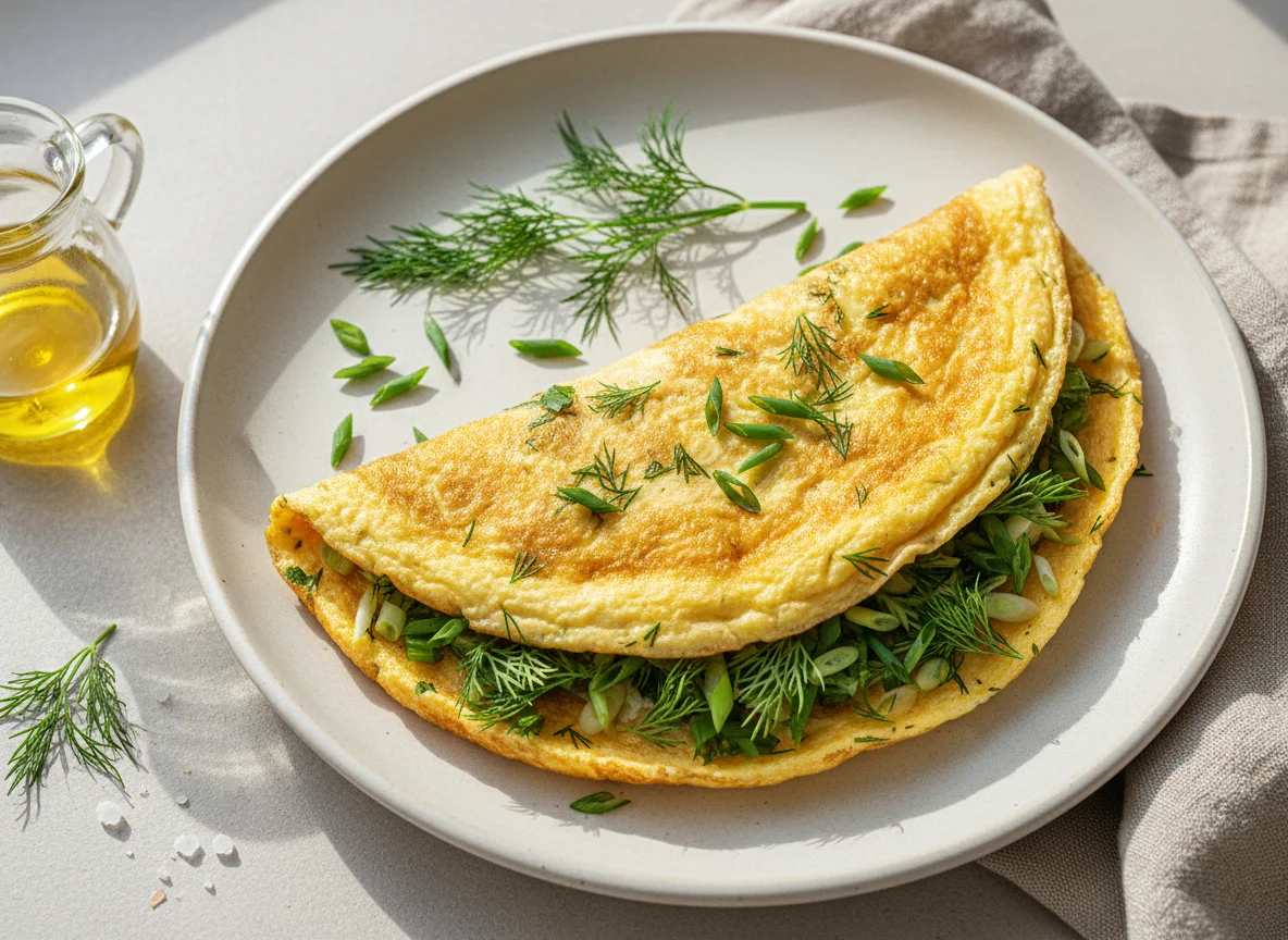 Омлет с зеленью photo