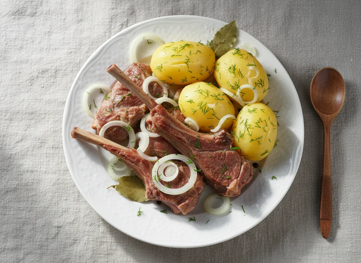 Отварная баранина с картофелем photo