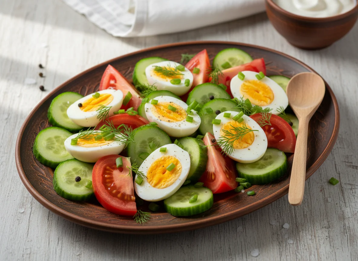 Овощи и яйца photo