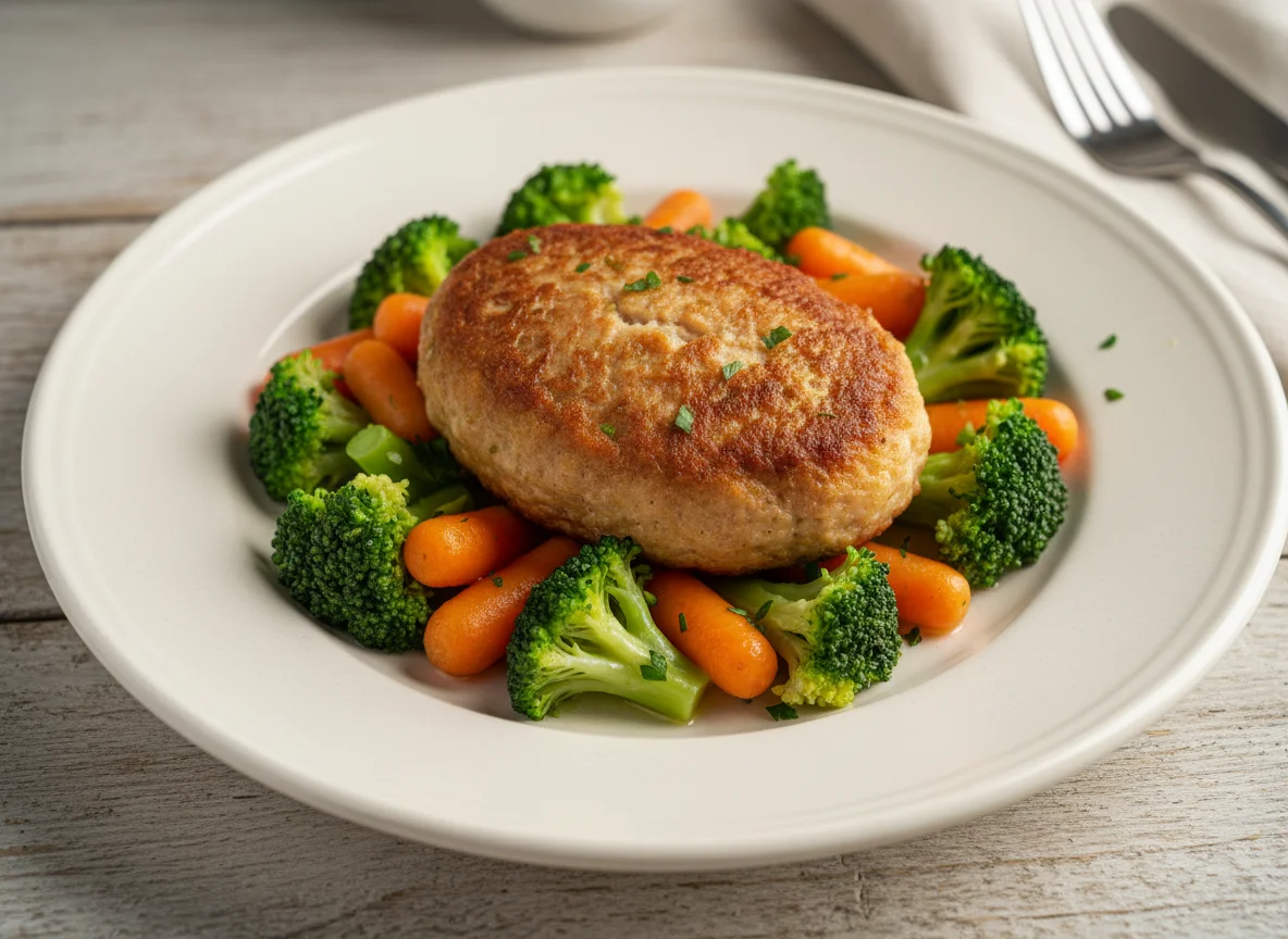 Овощи с котлетой photo