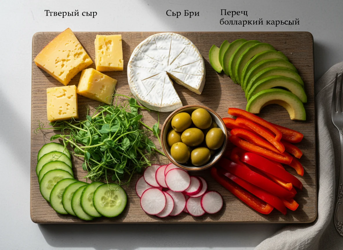 Овощная и сырная тарелка photo