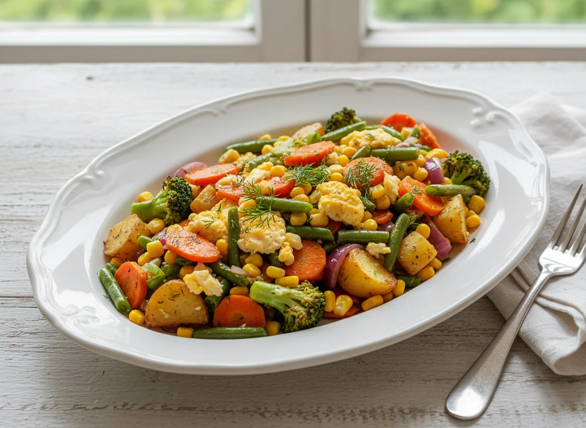 Овощная смесь с яйцом photo