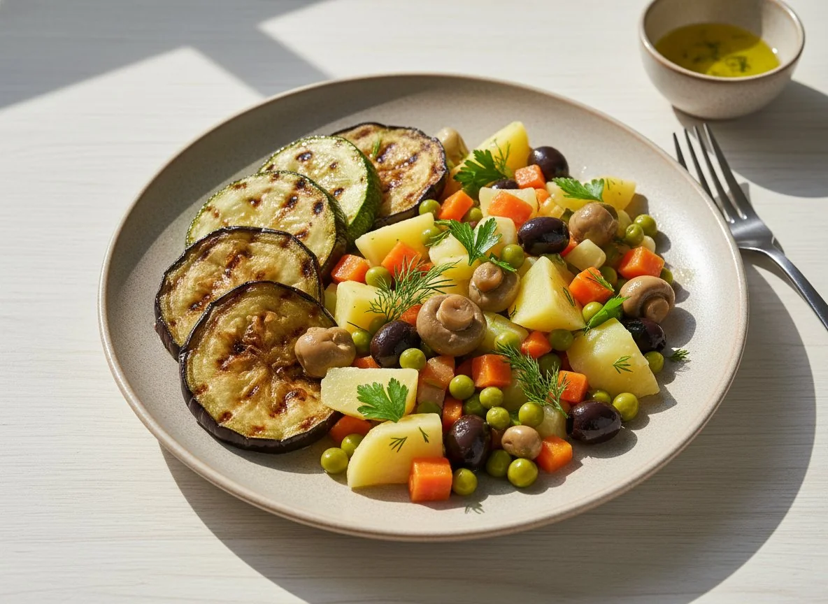 Овощное ассорти с салатом photo