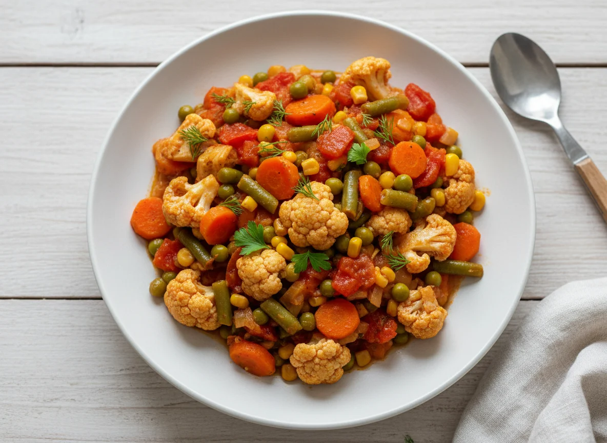 Овощное рагу с цветной капустой photo