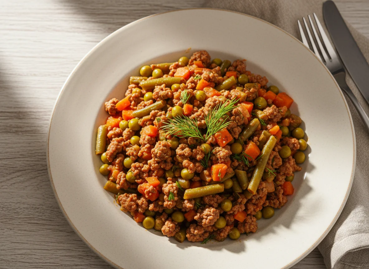 Овощное рагу с фаршем photo