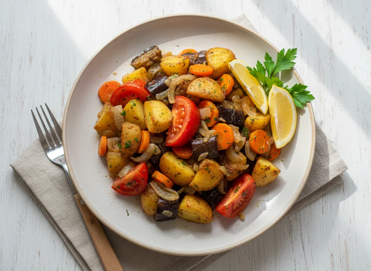 Овощное рагу с картофелем и баклажанами photo