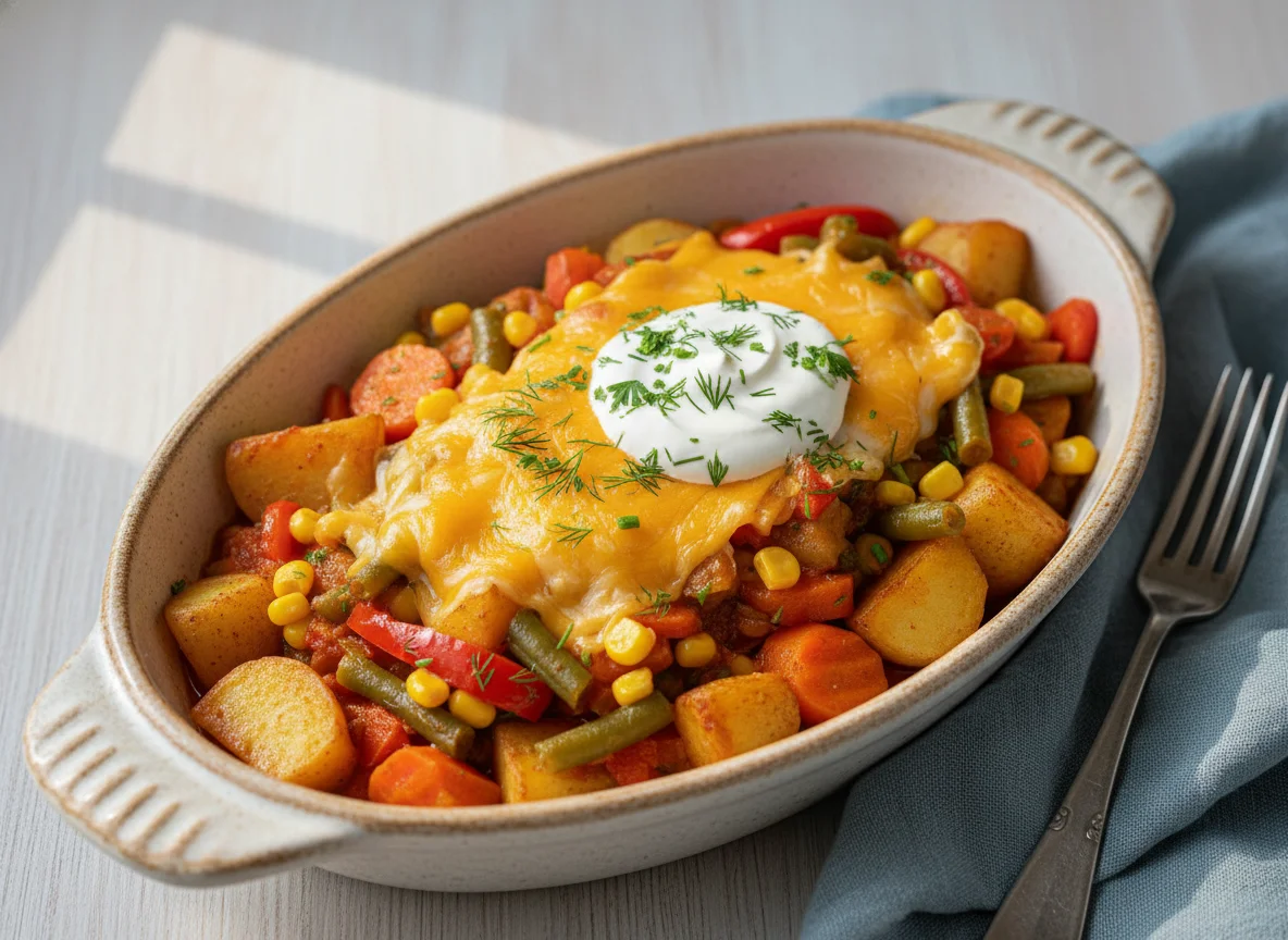 Овощное рагу с картофелем и сыром photo