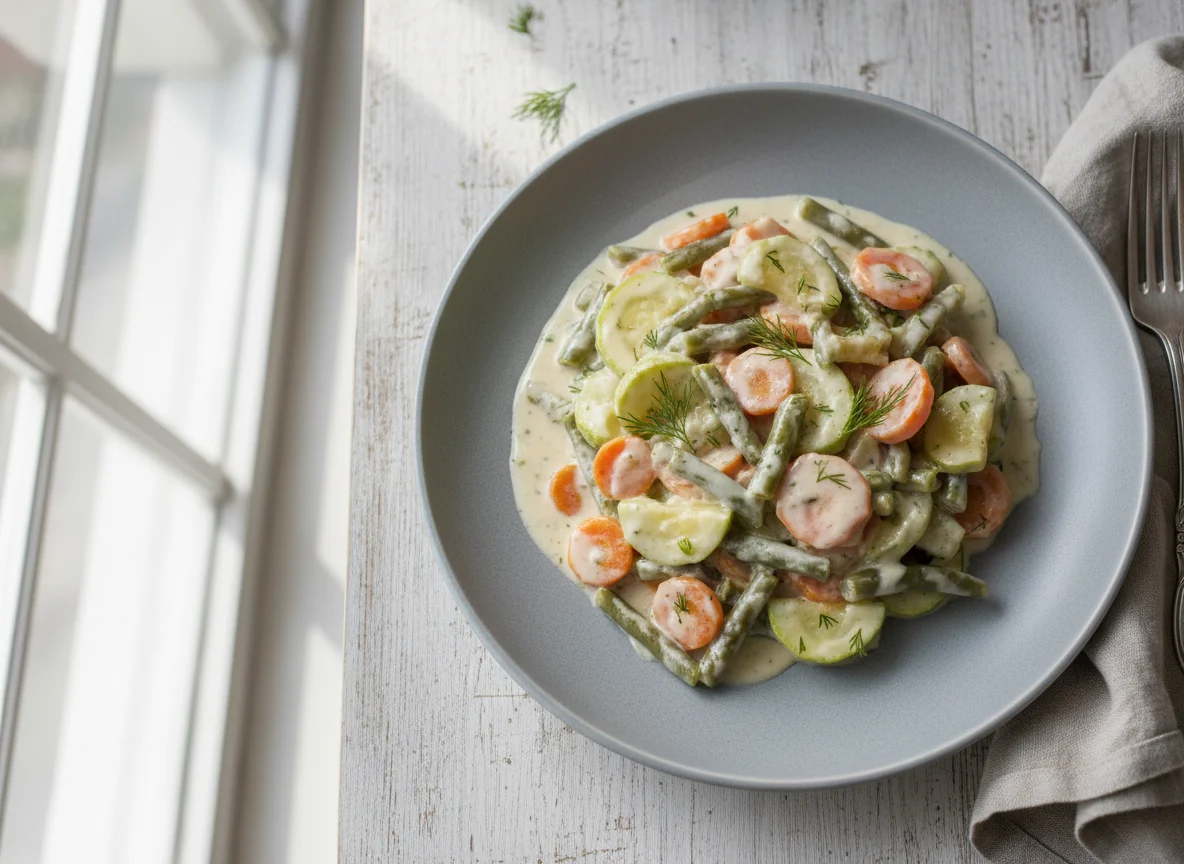 Овощное рагу с соусом photo