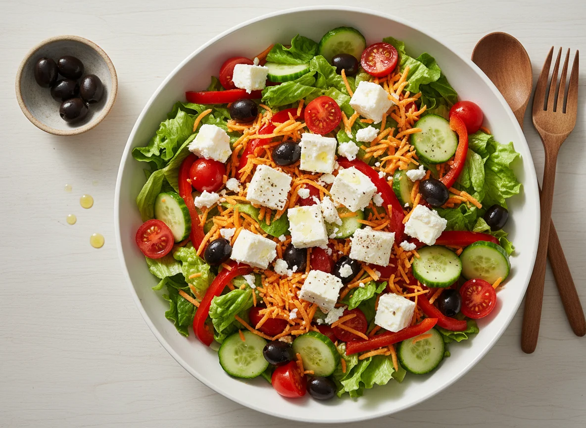 Овощной салат с фетой и морковью photo