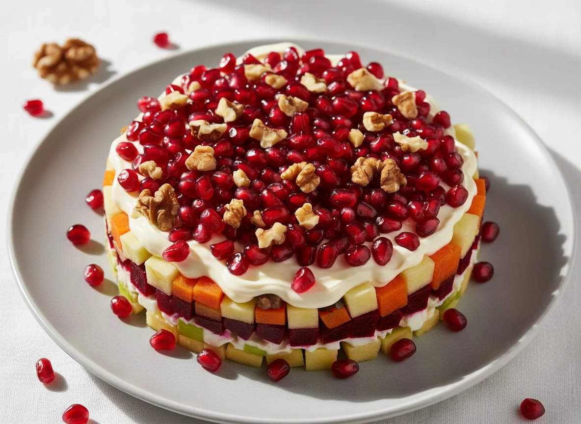 Овощной салат с гранатом photo