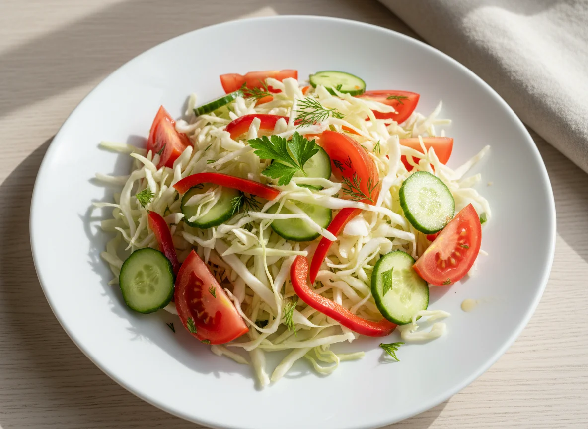 Овощной салат с капустой и перцем photo