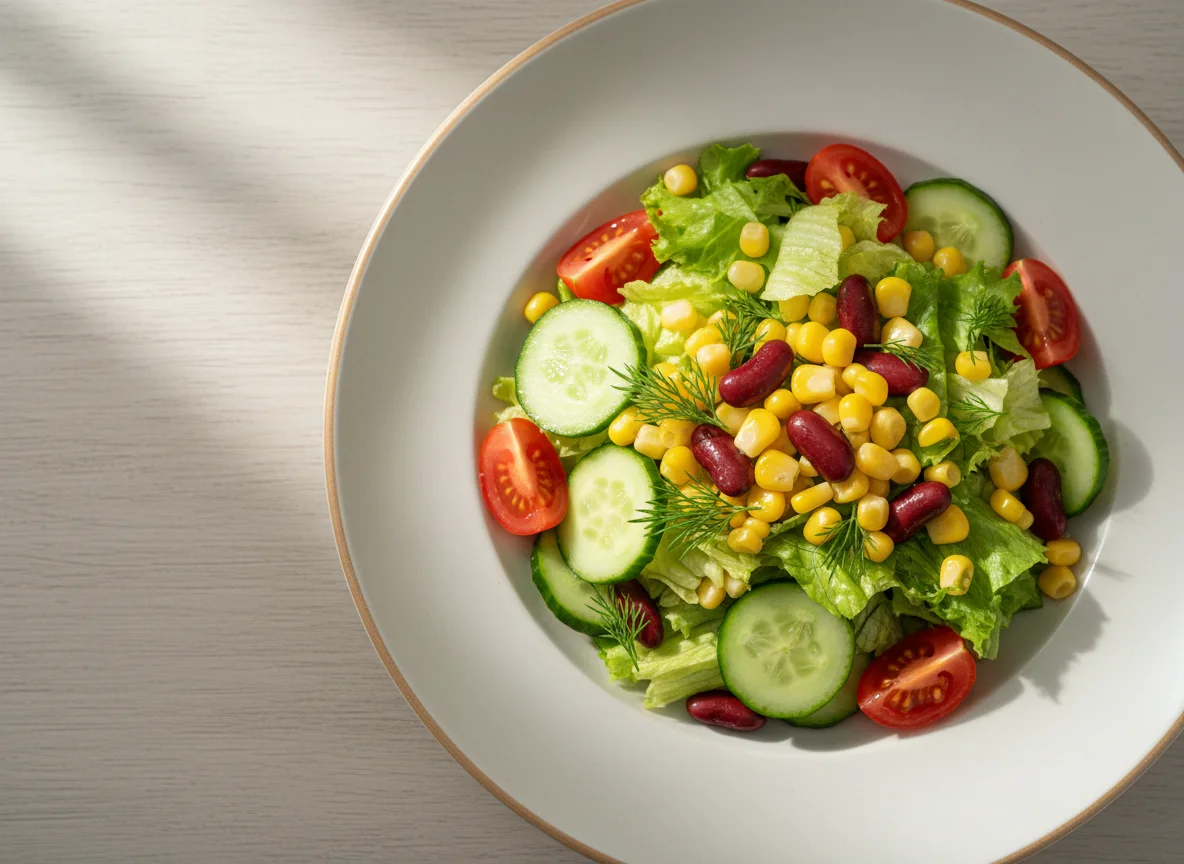 Овощной салат с кукурузой и фасолью photo