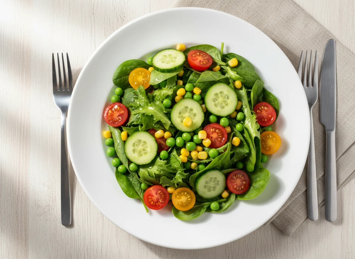 Овощной салат с кукурузой и горошком photo