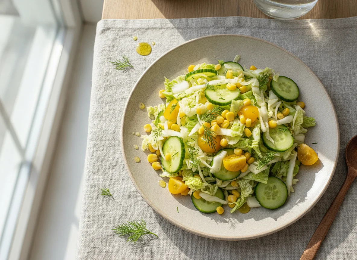 Овощной салат с кукурузой и маслом photo