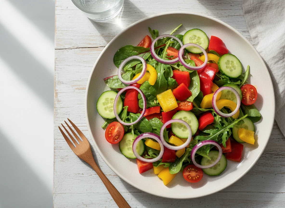 Овощной салат с луком и перцем photo