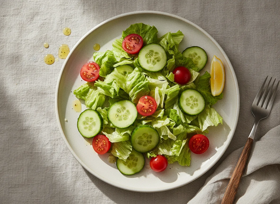 Овощной салат с оливковым маслом и лимоном photo