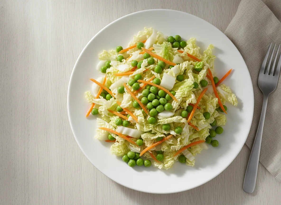 Овощной салат с пекинской капустой и горошком photo