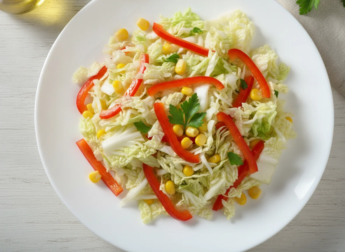 Овощной салат с пекинской капустой и кукурузой photo