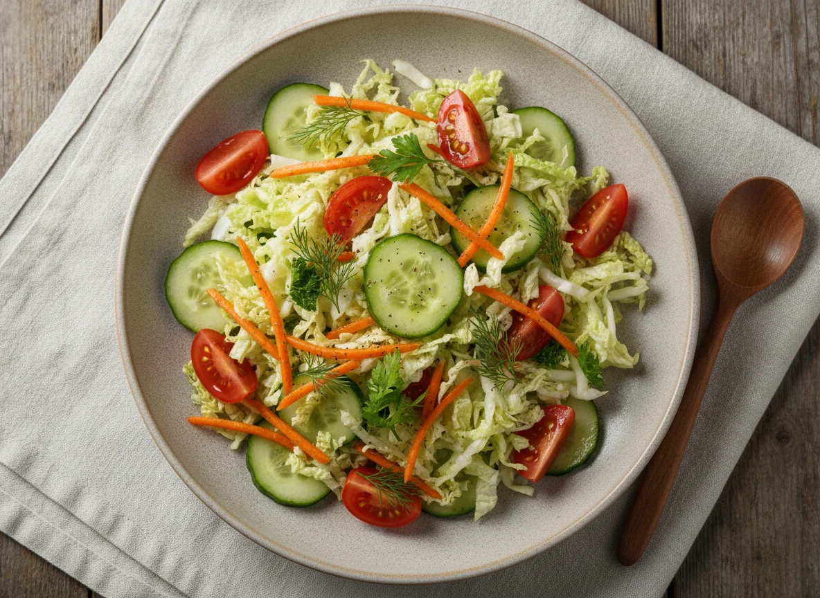 Овощной салат с пекинской капустой и морковью photo